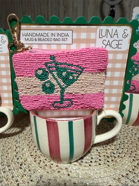 Luna & Sage Accessories - Mug & Martini beaded Coin Purse